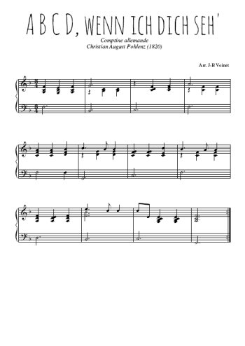 Téléchargez l'arrangement pour piano de la partition de A B C D, wenn ich dich seh' en PDF